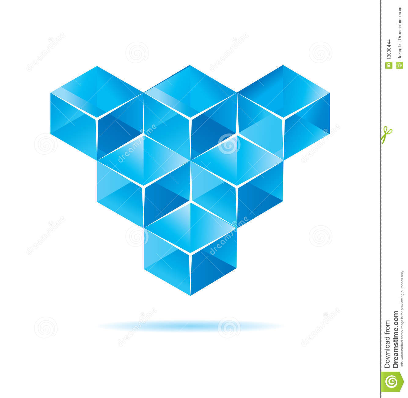Blue Cube Design Stock Images   Image  13038444