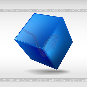 Blue Cube     Vector Clip Art