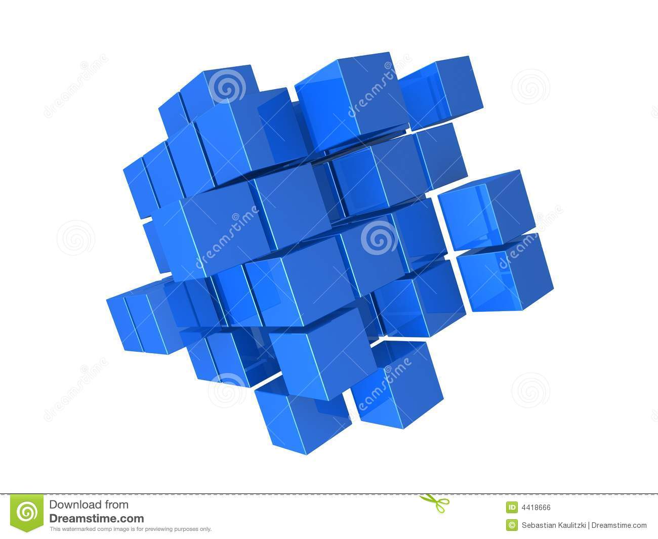 Blue Cubes Royalty Free Stock Image   Image  4418666