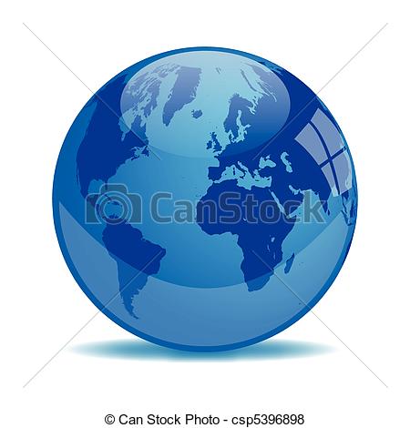 Blue Earth Orb Isolated On A White Background Csp5396898   Search Clip    