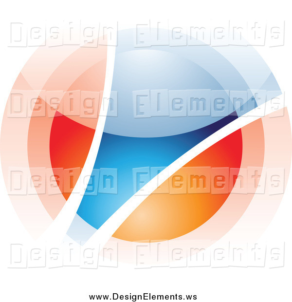 Blurry Orange And Blue Orb Design Clip Art Cidepix