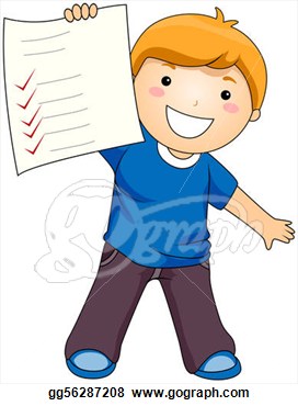 Boy Showing His Test Paper With Clipping Path  Clipart Gg56287208