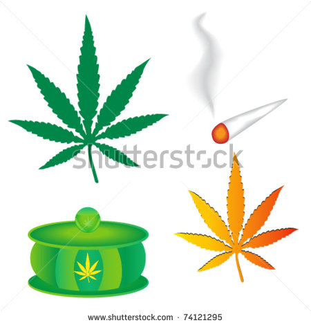 Burning Joint Clipart Weed Set   Stock Vector