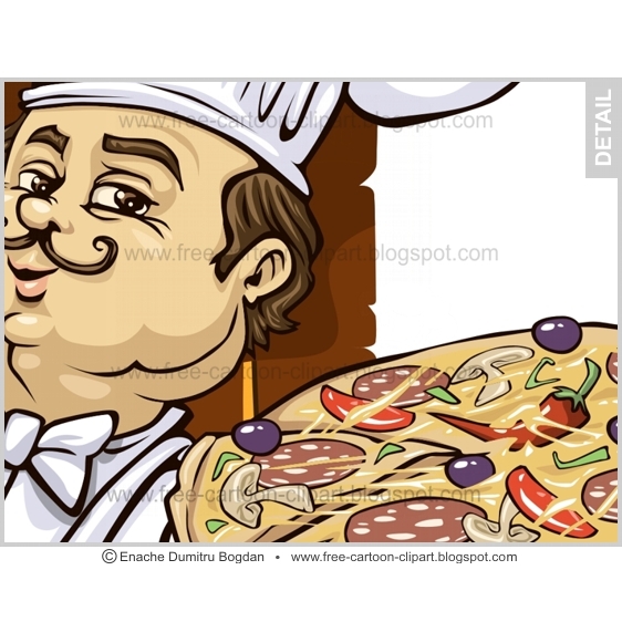      Cartoon Clipart 000061a Chef Pizza Restaurant Menu Page Enache Shop