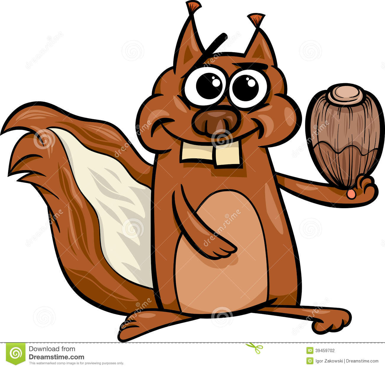 Cartoon Illustration Of Funny Squirrel Rodent Animal Character With