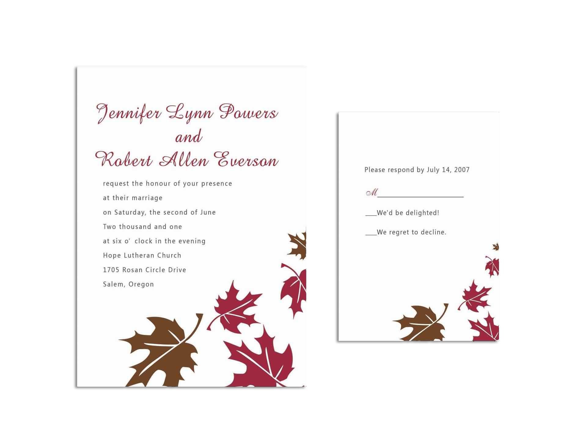 Cheap Elegant Fall Maple Leaves Wedding Invitations Ewi159 As Low As