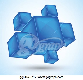 Clip Art   Background With Blue Cubes  Abstract Illustration  Stock