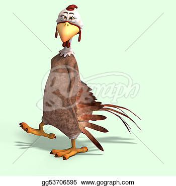Clipart   Crazy Cartoon Chicken  Stock Illustration Gg53706595