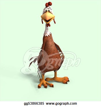 Clipart   Crazy Cartoon Chicken  Stock Illustration Gg53866385