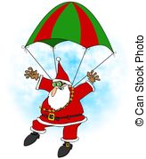 Crazy Santa Skydiver   This Illustration Depicts Santa Claus