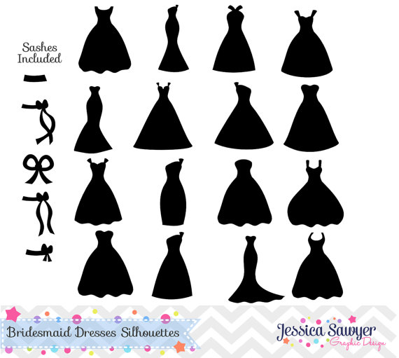 Download Bridesmaid Dresses Silhouettes Clipart Silhouette Clipart    
