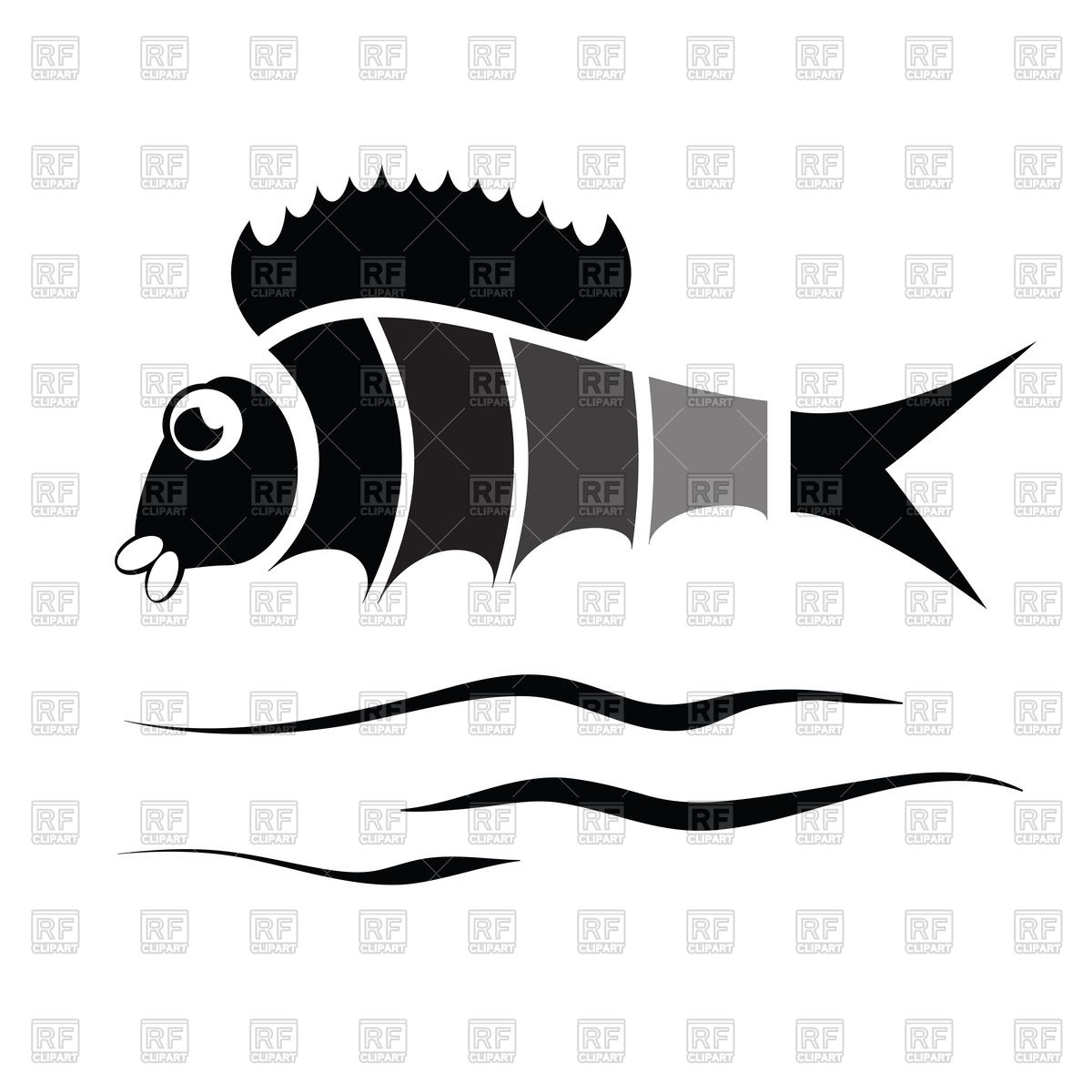 Funny Fish Silhouette Download Royalty Free Vector Clipart  Eps