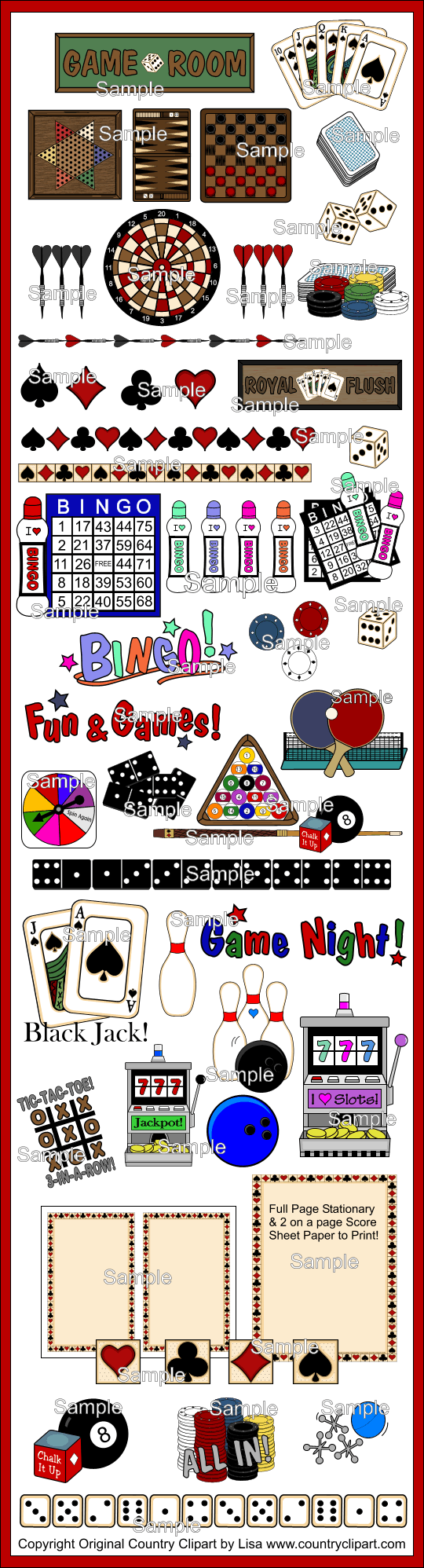 Game Clipart Graphics Samples