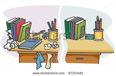 Illustration Of A Table With A Dirty And Clean Side   Stock Vector