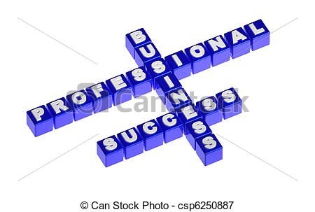 Picture Of Blue Cubes With Words Business Success Professional   Blue