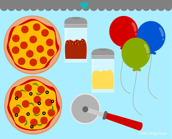     Pizza Party Clip Art And Digital Papers   Digital Pizza Clipart And