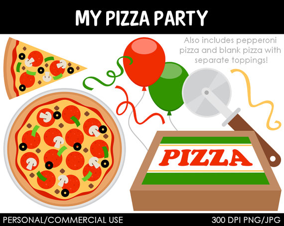 Pizza Party Clipart   Digital Clip Art Graphics For Personal Or