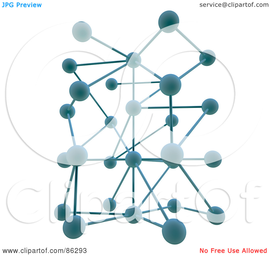 Rf  Clipart Illustration Of A Complex Network Of 3d Blue Orbs By Mopic