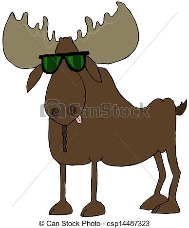 Stock Illustration   Moose Wearing Sunglasses   Stock Illustration