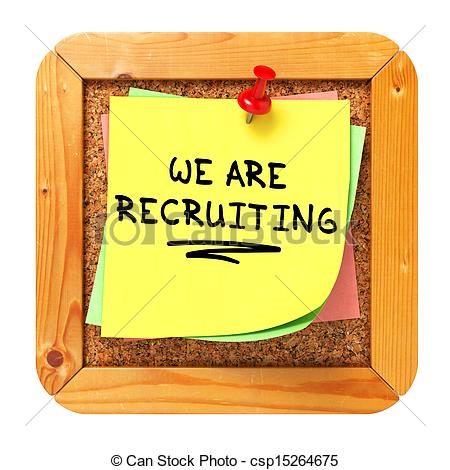 Stock Illustrations Of We Are Recruiting Yellow Sticker On Bulletin