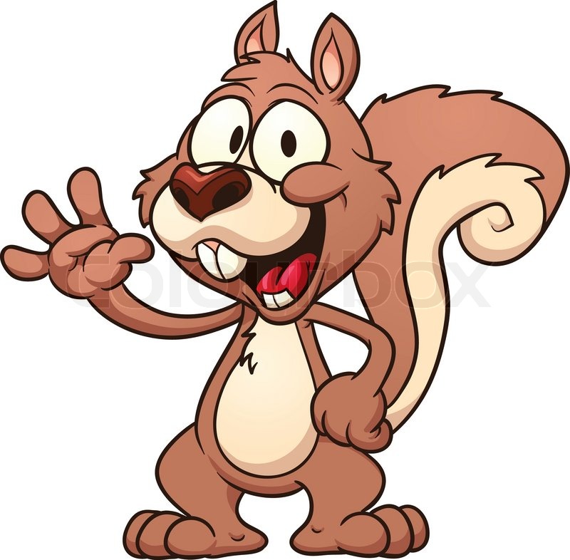 Stock Vector Of  Cute Cartoon Squirrel  Vector Clip Art Illustration