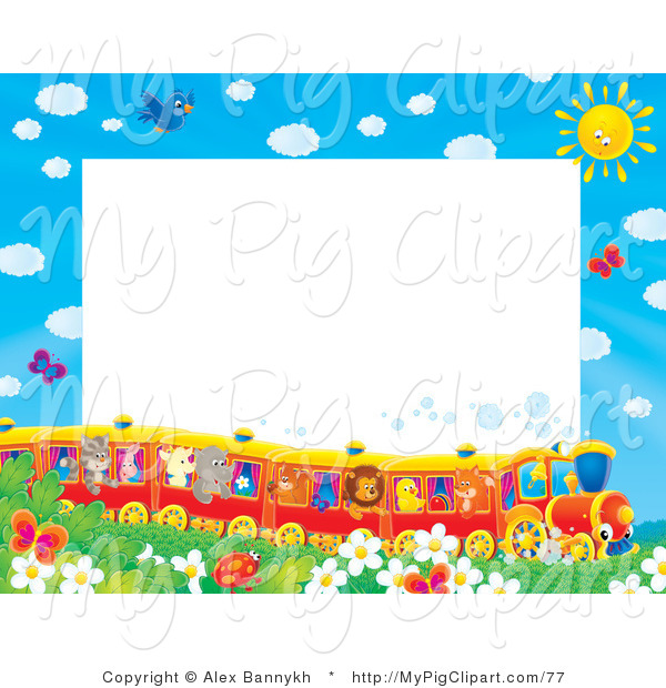 Swine Clipart Of A Pretty Stationery Border Or Frame Of Birds