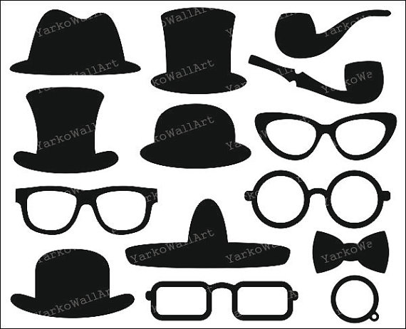 Top Hat Clip Art Glasses Monocle Bow Tie Little Man Gentleman