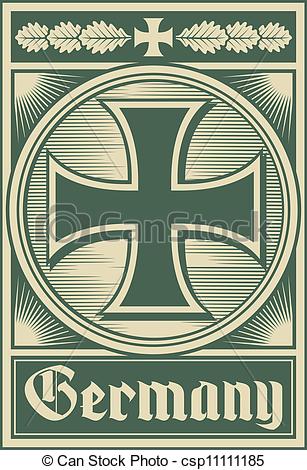 Vector   Germany Poster  Iron Cross    Stock Illustration Royalty