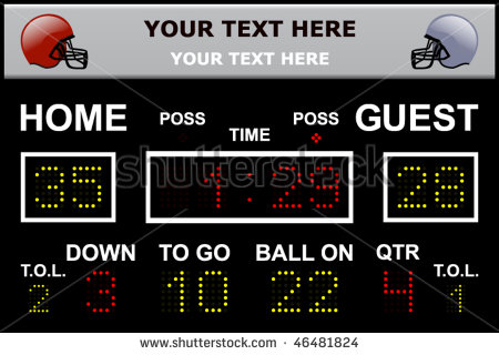 Vector Illustration Of A Led Football Scoreboard With Fully Editable