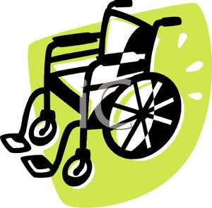 Wheelchair Clipart A Wheelchair On A Green Background Royalty Free
