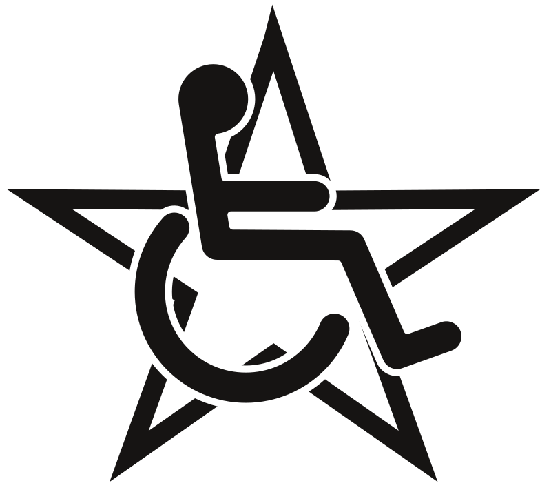 Wheelchair In A Star By Hedwig   Wheelchair Sign With A Star