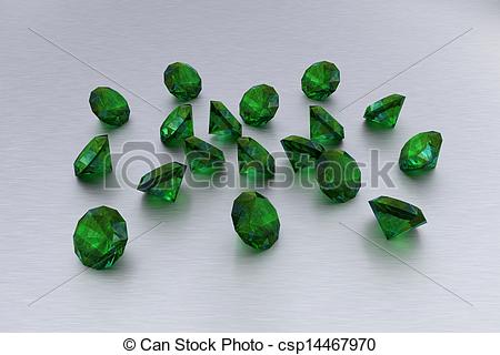   18 Green Gems   Grey Background Csp14467970   Search Eps Clipart    