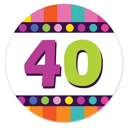 40th Birthday Dots   Stripes 40th Birthday