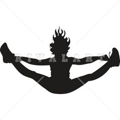 Clipart Image Of A Cheerleader Splits Jump More Clipart Image