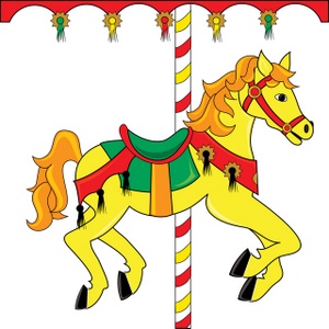 Clipart Image   Pretty Colorful Carousel Horse At A Carnival Or Fair