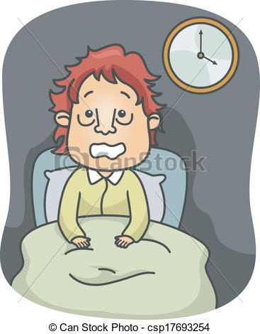 Clipart Vector Of Insomniac Man   Illustration Of A Man With Puffy