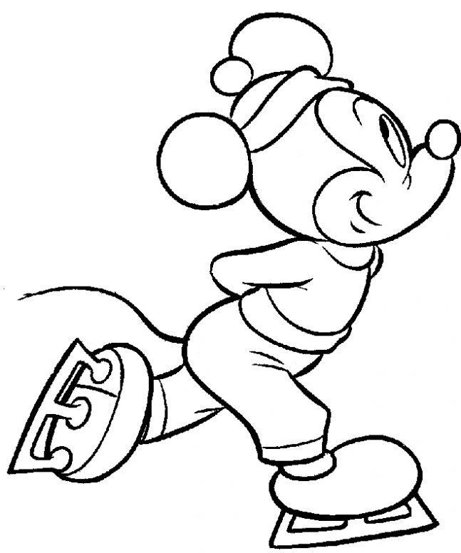 Dibujo De Mickey Patinando Para Colorear  Dibujos Infantiles De Mickey