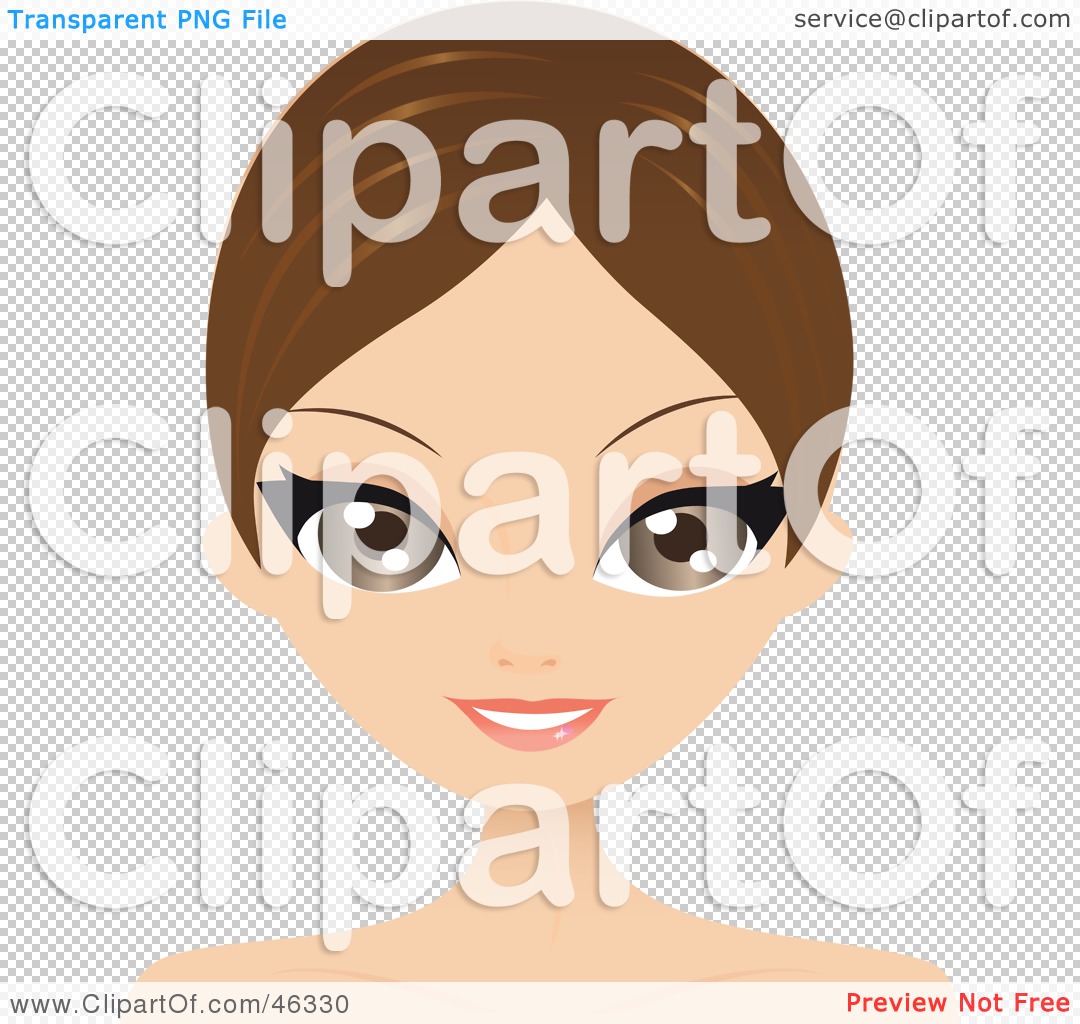 Free  Rf  Clipart Illustration Of A Brunette Woman With Short Hair