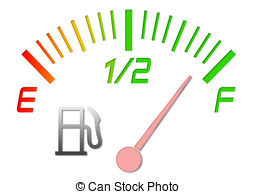 Fuel Gauge   Illustration Of The Gauge Of Fuel With An Arrow