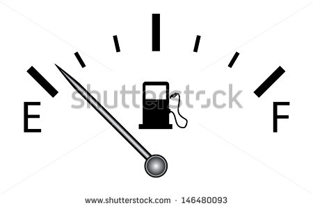 Fuel Gauge Vector Isolated On White Stock Clipart