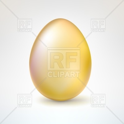Golden Egg Isolated On White Background Download Royalty Free Vector