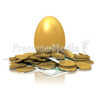 Golden Nest Egg Presentation Clipart