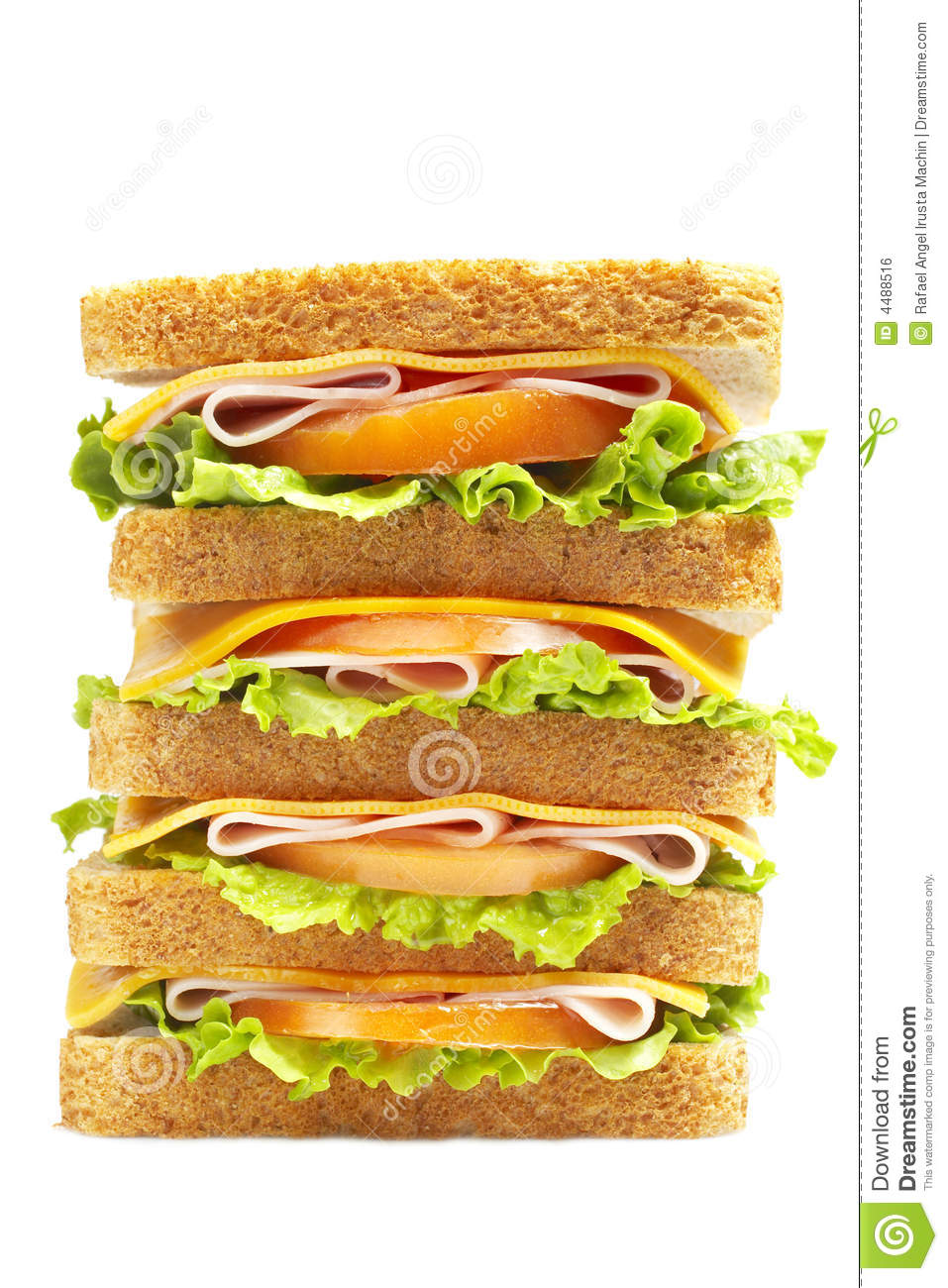 Healthy Ham Big Sandwich Royalty Free Stock Image   Image  4488516