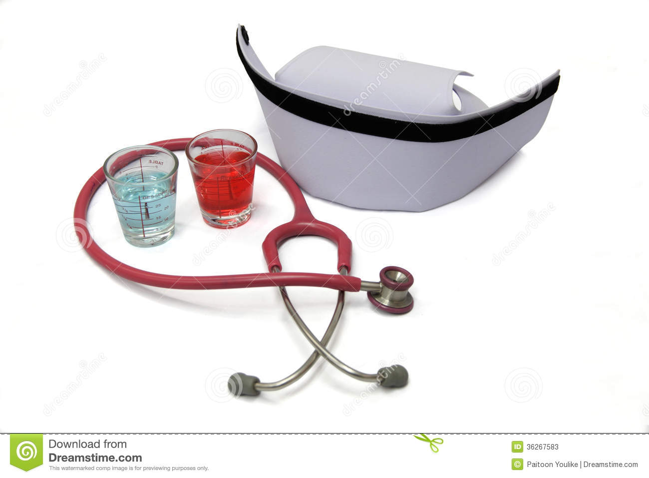 In Cup And Stethoscope Or Nurse Hat Stock Photos   Image  36267583