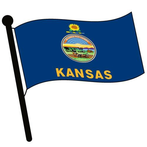 Kansas Waving Flag Clip Art
