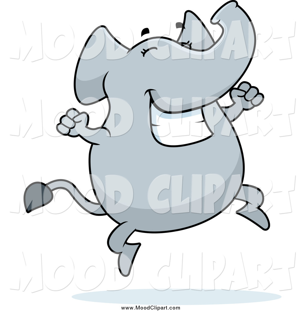     Mood Clip Art Of A Happy Elephant Jumping Up And Down By Cory Thoman