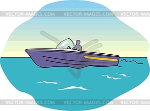 Motor Boat   Vector Clip Art