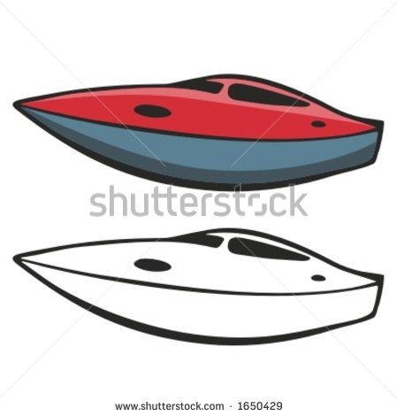 Motor Boat  Vector Illustration   Stock Vector