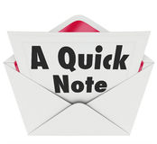 Quick Note Words Message Letter Message News Update Royalty Free Stock