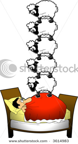 Sheep But Remaining Wide Awake In This Vector Clip Art Illustration